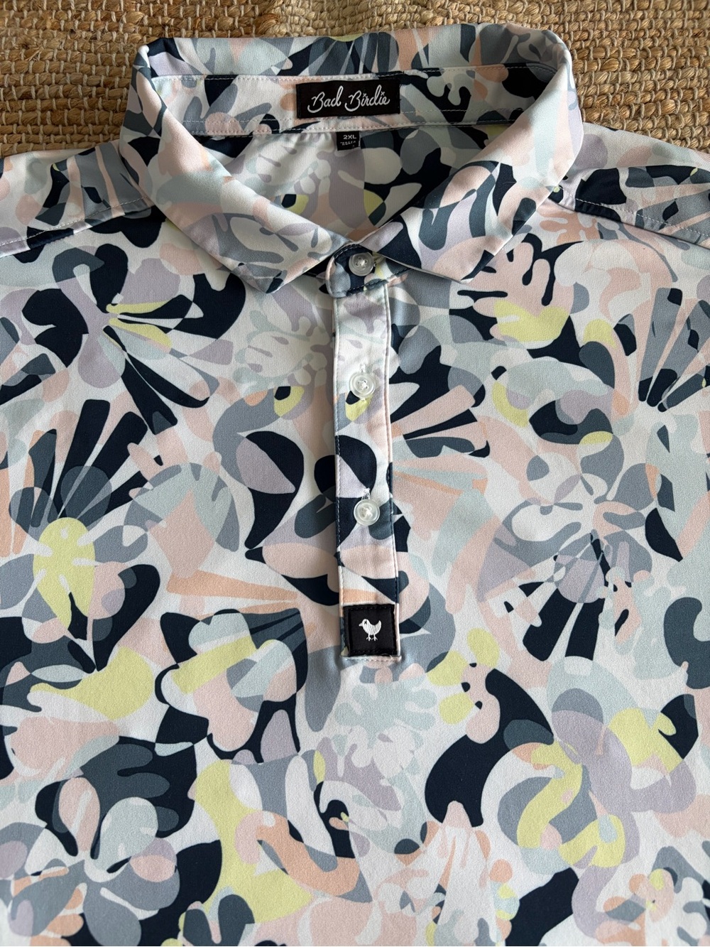 Bad Birdie Men's In Bloom Golf Polo - Color: Savannah Swing Size XXL